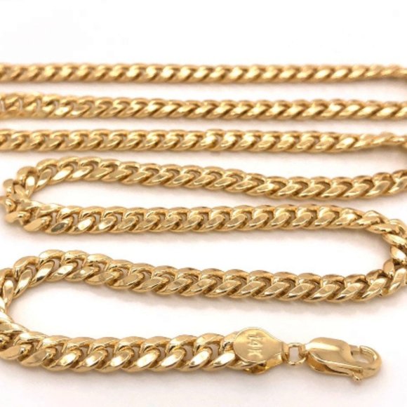 14k gold 5.5mm 24” Miami Cuban Chain Men - Picture 3 of 6